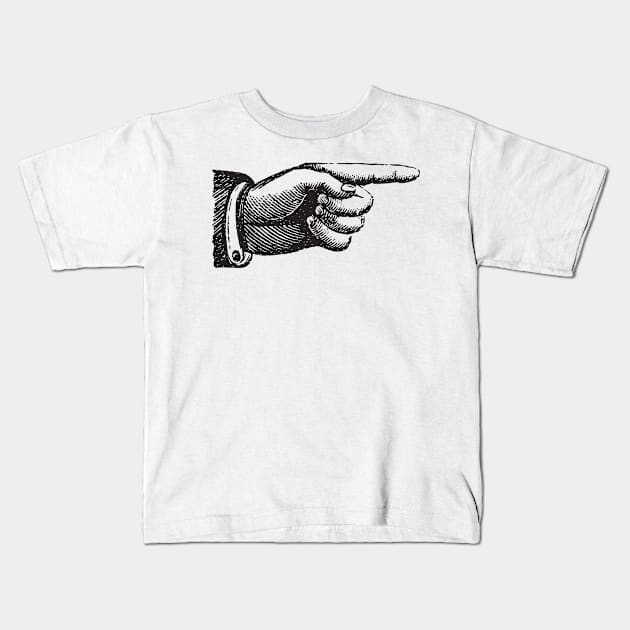 VINTAGE FINGER Pop Art Kids T-Shirt by BruceALMIGHTY Baker